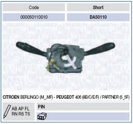 Comutator coloana directie 000050110010 MAGNETI MARELLI - Intrerupatoare / relee / control Comutator coloana directie 000050110010 MAGNETI MARELLI - Intrerupatoare / relee / control