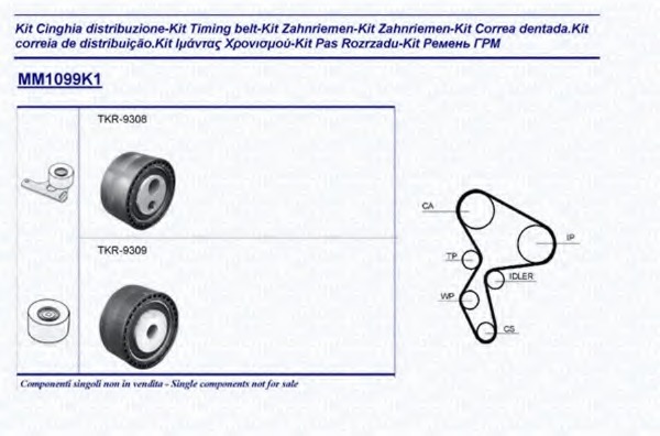 Set curea de distributie 341310991101 MAGNETI MARELLI - Kit distributie / curea distributie