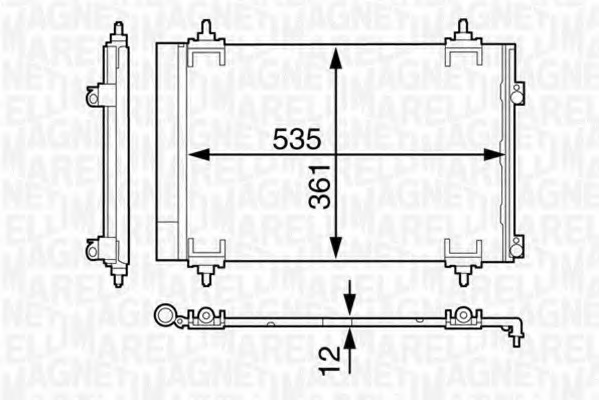 Condensator, climatizare 350203602000 MAGNETI MARELLI - Radiator clima Condensator, climatizare 350203602000 MAGNETI MARELLI - Radiator clima