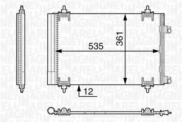 Condensator, climatizare 350203603000 MAGNETI MARELLI - Radiator clima Condensator, climatizare 350203603000 MAGNETI MARELLI - Radiator clima