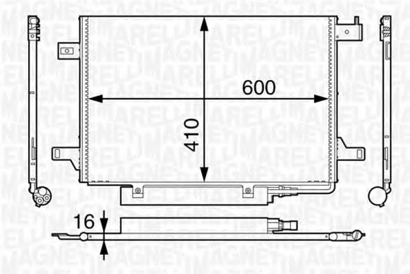 Condensator, climatizare 350203606000 MAGNETI MARELLI - Radiator clima Condensator, climatizare 350203606000 MAGNETI MARELLI - Radiator clima
