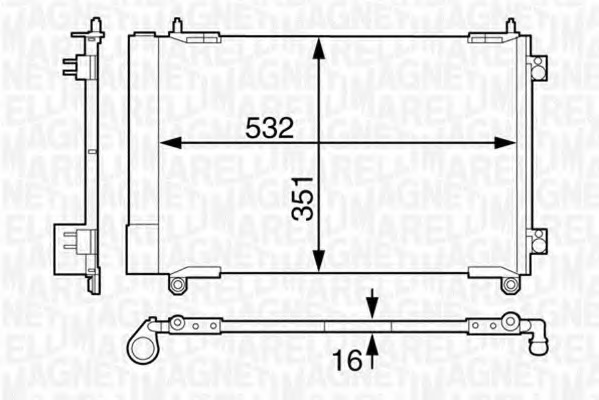 Condensator, climatizare 350203613000 MAGNETI MARELLI - Radiator clima Condensator, climatizare 350203613000 MAGNETI MARELLI - Radiator clima