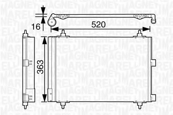 Condensator, climatizare 350203628000 MAGNETI MARELLI - Radiator clima Condensator, climatizare 350203628000 MAGNETI MARELLI - Radiator clima