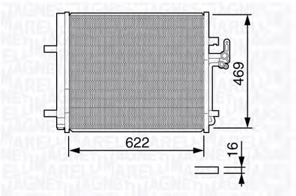 Condensator, climatizare 350203645000 MAGNETI MARELLI - Radiator clima Condensator, climatizare 350203645000 MAGNETI MARELLI - Radiator clima