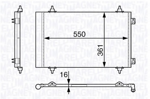 Condensator, climatizare 350203710000 MAGNETI MARELLI - Radiator clima Condensator, climatizare 350203710000 MAGNETI MARELLI - Radiator clima