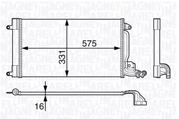 Condensator, climatizare 350203715000 MAGNETI MARELLI - Radiator clima Condensator, climatizare 350203715000 MAGNETI MARELLI - Radiator clima