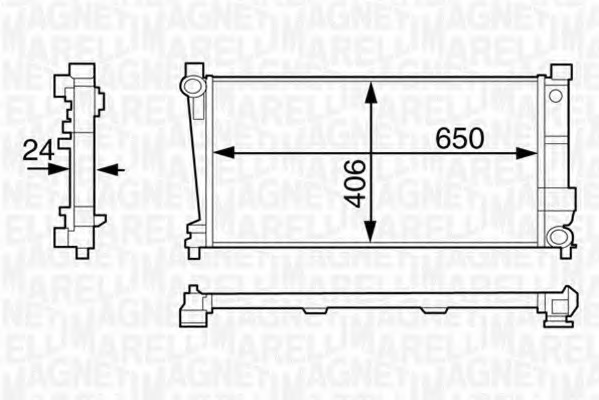 Radiator, racire motor 350213121900 MAGNETI MARELLI - Radiator racire apa/ ulei