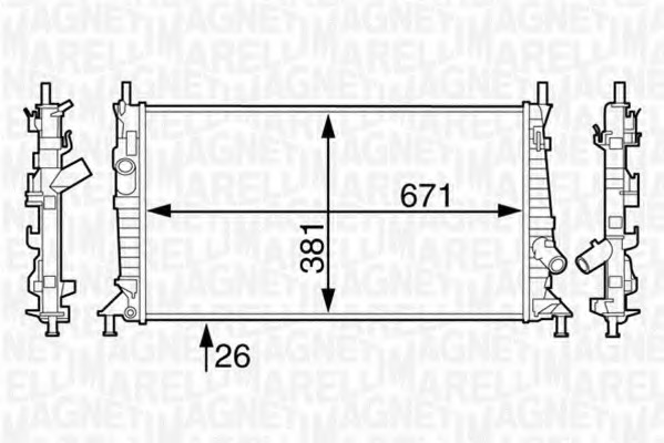 Radiator, racire motor 350213123400 MAGNETI MARELLI - Radiator apa/piese Radiator, racire motor 350213123400 MAGNETI MARELLI - Radiator apa/piese