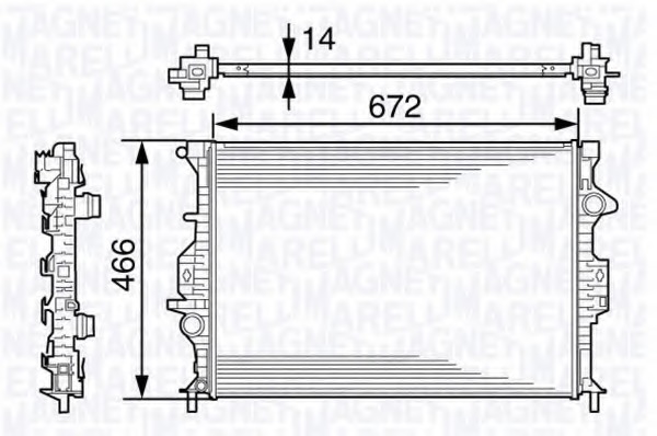 Radiator, racire motor 350213138500 MAGNETI MARELLI - Radiator apa/piese