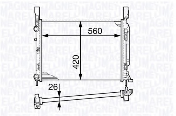 Radiator, racire motor 350213142600 MAGNETI MARELLI - Radiator apa/piese Radiator, racire motor 350213142600 MAGNETI MARELLI - Radiator apa/piese