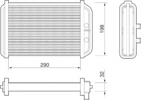 Schimbator caldura, incalzire habitaclu 350218068000 MAGNETI MARELLI - Radiator incalzire interior