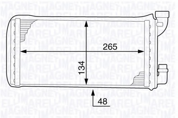 Schimbator caldura, incalzire habitaclu 350218341000 MAGNETI MARELLI - Radiator incalzire interior