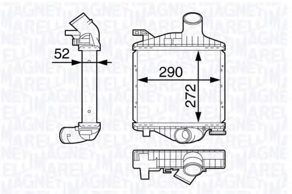 Intercooler, compresor 351319202220 MAGNETI MARELLI - Turbocompressor Intercooler, compresor 351319202220 MAGNETI MARELLI - Turbocompressor