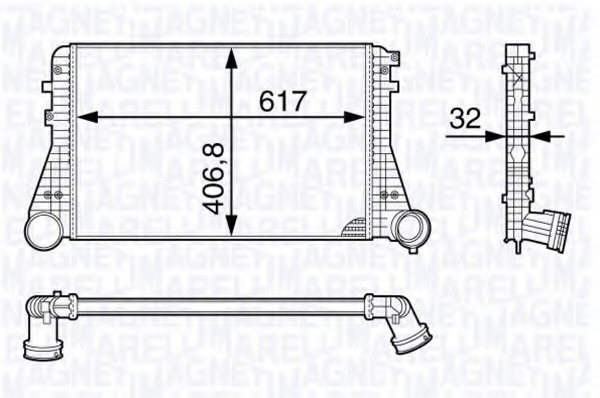 Intercooler, compresor 351319202250 MAGNETI MARELLI - Turbocompressor Intercooler, compresor 351319202250 MAGNETI MARELLI - Turbocompressor