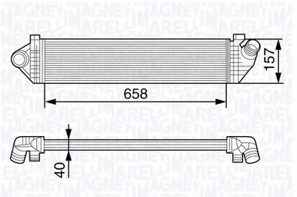 Intercooler, compresor 351319202280 MAGNETI MARELLI - Turbocompressor Intercooler, compresor 351319202280 MAGNETI MARELLI - Turbocompressor