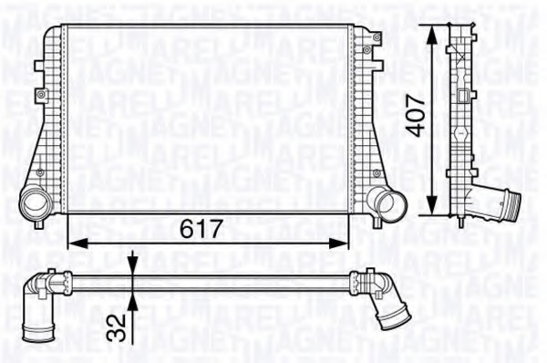 Intercooler, compresor 351319202850 MAGNETI MARELLI - Turbocompressor Intercooler, compresor 351319202850 MAGNETI MARELLI - Turbocompressor