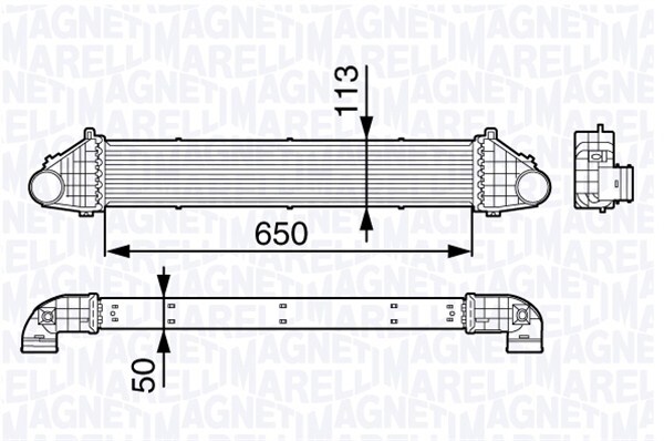 Intercooler, compresor 351319202990 MAGNETI MARELLI - Turbocompressor Intercooler, compresor 351319202990 MAGNETI MARELLI - Turbocompressor