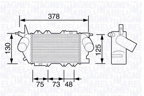 Intercooler, compresor 351319203490 MAGNETI MARELLI - Turbocompressor Intercooler, compresor 351319203490 MAGNETI MARELLI - Turbocompressor