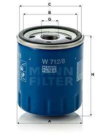 Filtru ulei W 712/8 MANN-FILTER - Ungere Filtru ulei W 712/8 MANN-FILTER - Ungere