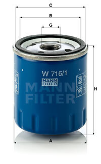 Filtru ulei W 716/1 MANN-FILTER - Ungere Filtru ulei W 716/1 MANN-FILTER - Ungere