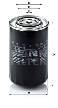 filtru combustibil WK 1149 MANN-FILTER - Filtru combustibil/carcasa filtru combustibil WK 1149 MANN-FILTER - Filtru combustibil/carcasa