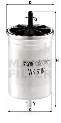 filtru combustibil WK 618/1 MANN-FILTER - Filtru combustibil/carcasa