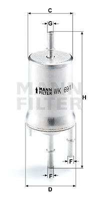 filtru combustibil WK 69/1 MANN-FILTER - Filtru combustibil/carcasa filtru combustibil WK 69/1 MANN-FILTER - Filtru combustibil/carcasa