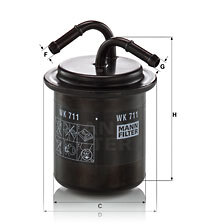 filtru combustibil WK 711 MANN-FILTER - Filtru combustibil/carcasa
