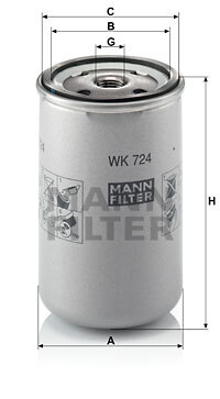 filtru combustibil WK 724 MANN-FILTER - Filtru combustibil/carcasa