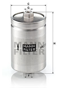 filtru combustibil WK 725 MANN-FILTER - Filtru combustibil/carcasa