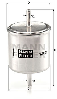filtru combustibil WK 79 MANN-FILTER - Filtru combustibil/carcasa filtru combustibil WK 79 MANN-FILTER - Filtru combustibil/carcasa