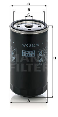 filtru combustibil WK 845/6 MANN-FILTER - Filtru combustibil/carcasa filtru combustibil WK 845/6 MANN-FILTER - Filtru combustibil/carcasa