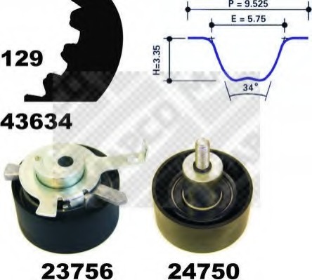 Set curea de distributie 23603 MAPCO - Kit distributie / curea distributie Set curea de distributie 23603 MAPCO - Kit distributie / curea distributie