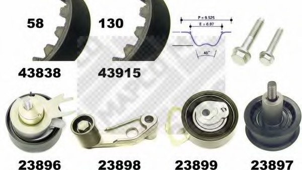 Set curea de distributie 23838 MAPCO - Kit distributie Set curea de distributie 23838 MAPCO - Kit distributie