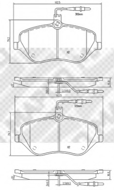 set placute frana,frana disc 6825 MAPCO - Set placute frana set placute frana,frana disc 6825 MAPCO - Set placute frana
