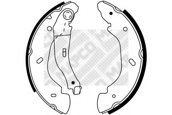 Set saboti frana 8853 MAPCO - Material frictiune sabot frana/ sabot frana