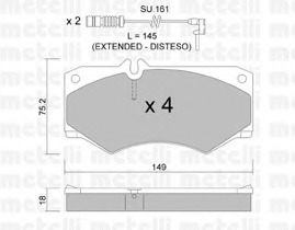 set placute frana,frana disc 22-0014-8K METELLI - Frana disc set placute frana,frana disc 22-0014-8K METELLI - Frana disc