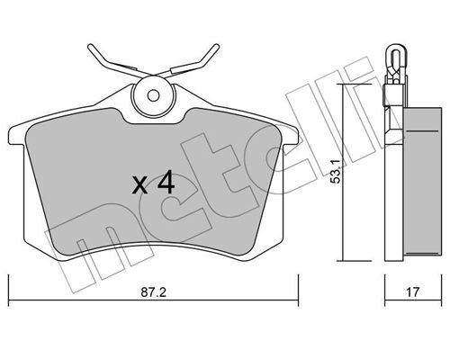 set placute frana,frana disc 22-0100-1 METELLI - Frana disc set placute frana,frana disc 22-0100-1 METELLI - Frana disc