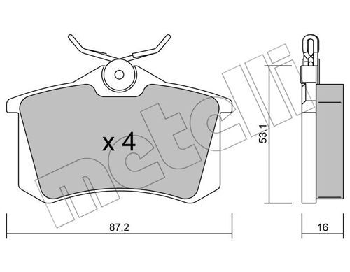 set placute frana,frana disc 22-0100-2 METELLI - Frana disc set placute frana,frana disc 22-0100-2 METELLI - Frana disc