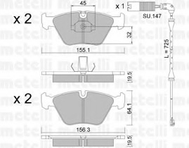 set placute frana,frana disc 22-0207-3K METELLI - Frana disc set placute frana,frana disc 22-0207-3K METELLI - Frana disc