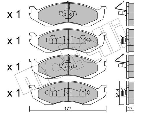 set placute frana,frana disc 22-0218-0 METELLI - Frana disc