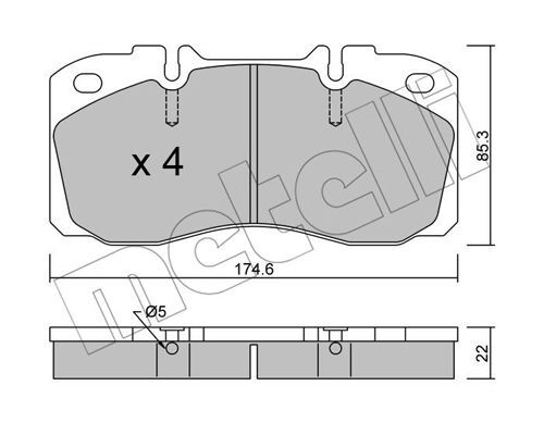 set placute frana,frana disc 22-0268-0 METELLI - Frana disc