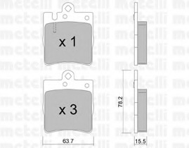 set placute frana,frana disc 22-0344-0 METELLI - Set placute frana set placute frana,frana disc 22-0344-0 METELLI - Set placute frana