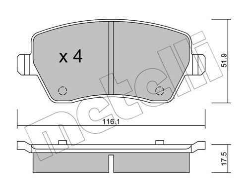set placute frana,frana disc 22-0485-0 METELLI - Frana disc set placute frana,frana disc 22-0485-0 METELLI - Frana disc