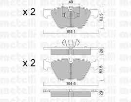 set placute frana,frana disc 22-0557-5 METELLI - Frana disc set placute frana,frana disc 22-0557-5 METELLI - Frana disc