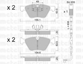 set placute frana,frana disc 22-0557-5K METELLI - Frana disc set placute frana,frana disc 22-0557-5K METELLI - Frana disc