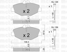 set placute frana,frana disc 22-0562-0K METELLI - Frana disc set placute frana,frana disc 22-0562-0K METELLI - Frana disc