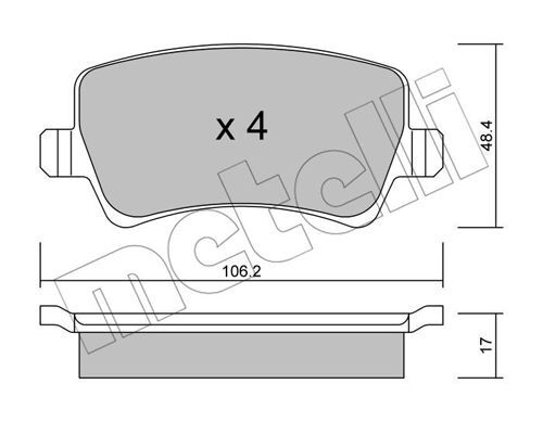 set placute frana,frana disc 22-0676-0 METELLI - Frana disc
