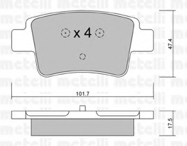 set placute frana,frana disc 22-0705-0 METELLI - Set placute frana set placute frana,frana disc 22-0705-0 METELLI - Set placute frana