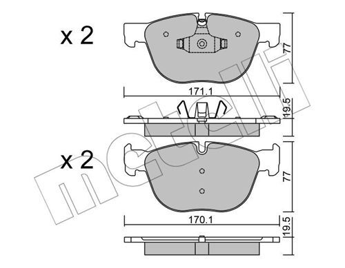 set placute frana,frana disc 22-0770-0 METELLI - Set placute frana